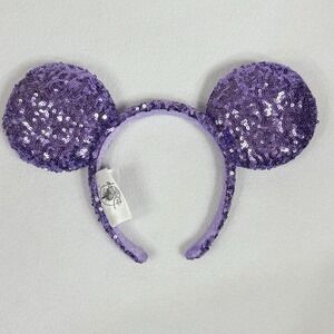 Disney Purple Sequin Minnie Ears Bow Loop One Size‎ All Age Disneyland World